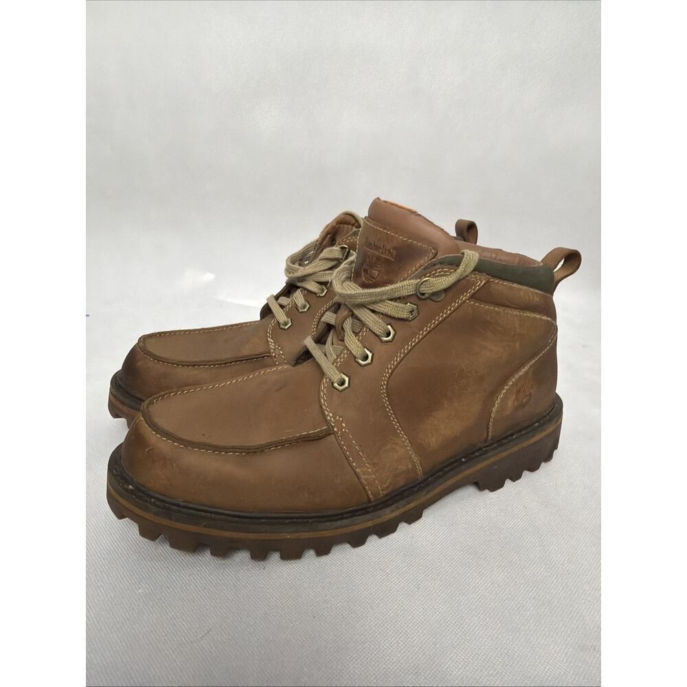 Timberland Mens Boots Sz 13 Moc Toe Chukka Tan Brown Leather 87576 Ankle Shoes